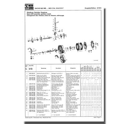 Schreiber Zweiradshop De Ersatzteilliste SACHS Motor 50 2 Ausgabe 1974