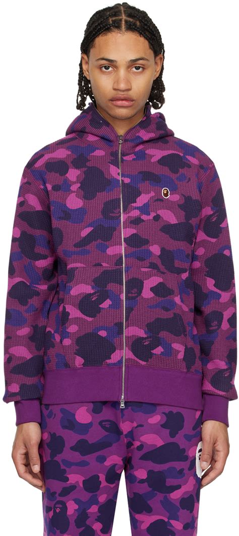 Bape Purple Color Camo Hoodie A Bathing Ape