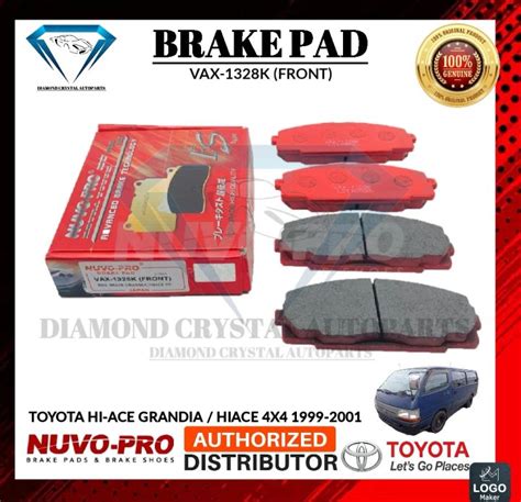 BRAKE PAD TOYOTA HIACE GRANDIA HIACE 4X4 1999 2001 FRONT VAX 1328K