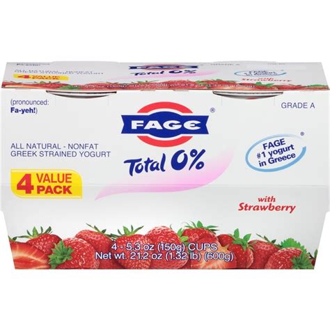 Fage Total 0 With Strawberry Nonfat Greek Strained Yogurt From H E B