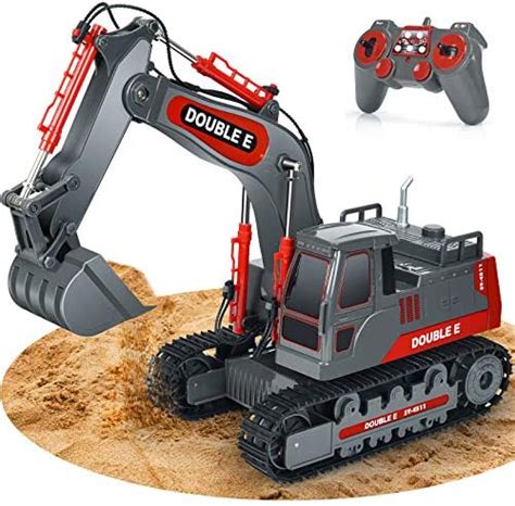 DOUBLE E Remote Control Excavator Toy 11 Channel Full Functional ...