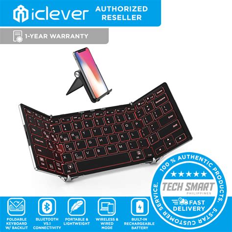 iClever BK05 Bluetooth Keyboard with 3-Color Backlight, Bluetooth 5.1 ...