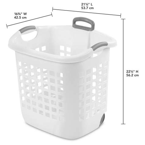 Sterilite 1224 1 75 Bushel Ultra Wheeled Laundry Basket White 12248004