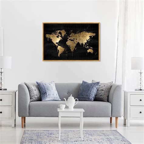 The Oliver Gal Artist Co Maps And Flags Framed Wall Art Canvas Prints