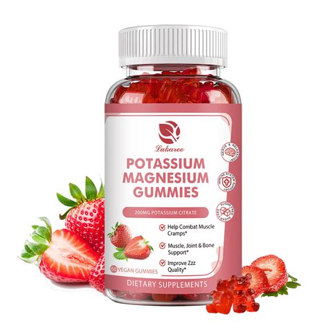 Magnesium Potassium Supplement Gummies Calm Magnesium Glycinate Gummies 500mg And Potassium