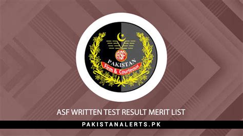 ASF Written Test Result Merit List 2024