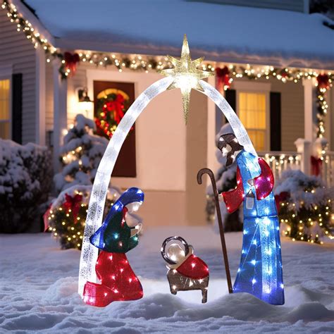 Buy Nativity Scene Outdoor Large 5ft Lighted Christmas Outdoor
