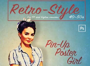 Retro Pin Up Poster Photoshop Action GraphicUX