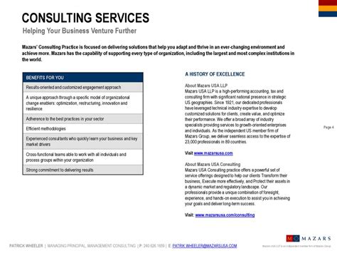 MAZARS CONSULTING PRACTICE Helping Your Business Venture Further Ppt