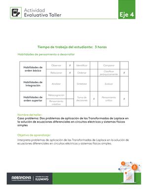 Taller Calculo Integral Eje Taller Series Y Sucesiones E Integrales