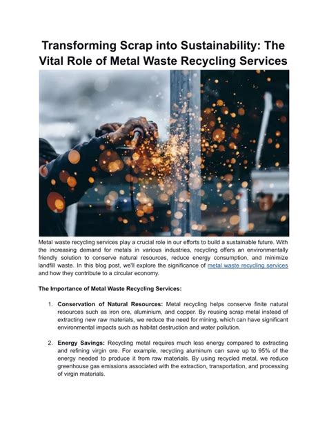 PPT Transforming Scrap Into Sustainability The Vital Role Of Metal