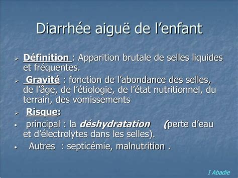 PPT Diarrhée aiguë de lenfant PowerPoint Presentation free download