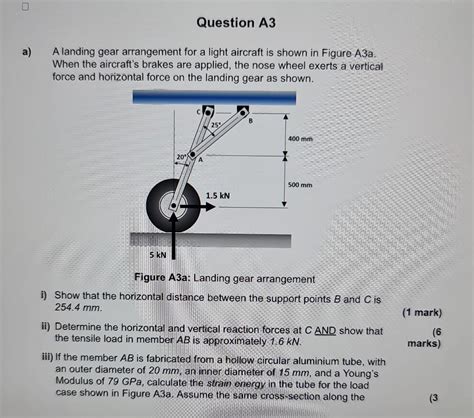 A landing gear arrangement for a light aircraft is | Chegg.com