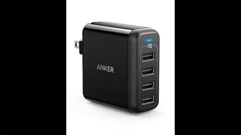 Review Anker 40w 4 Port Usb Wall Charger With Foldable Plug Powerport 4 Youtube