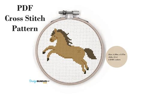 Jumping Horse Cross Stitch Pattern PDF File