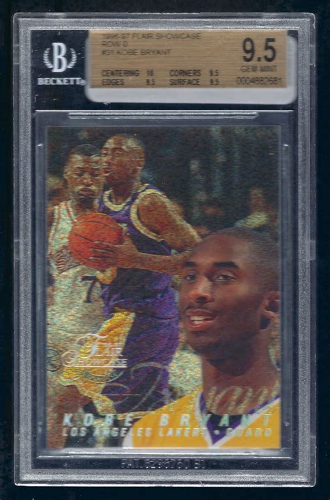 1996 97 Flair Showcase Row 0 31 Kobe Bryant RC Rookie BGS 9 5 10 9 5