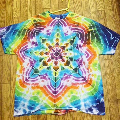 Size Xl Rainbow Starburst Short Sleeve Tie Dye Shirt New