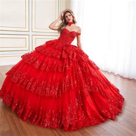 Red Quincea Era Dresses Princesa By Ariana Vara