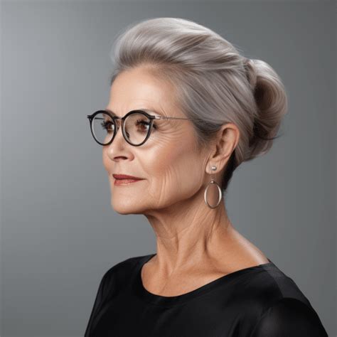 35 Elegant Hairstyles For Women Over 60 With Glasses Grey Hair And