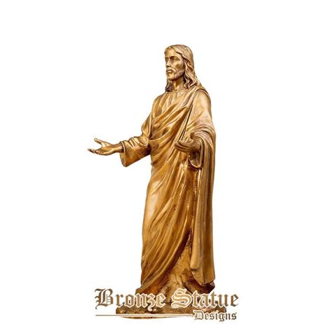 12in 30cm Jesus Bronze Sculpture Christ Blessing Statue Bronze Jes