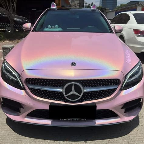 Gloss Rainbow Light Pink Car Wrap Metallic Rainbow Light Pink Vinyl Wraps