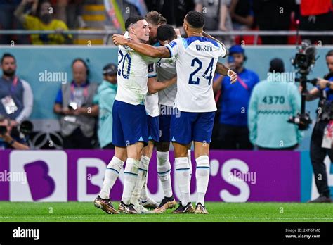 Doha Qatar November Marcus Rashford Of England Celebrates After