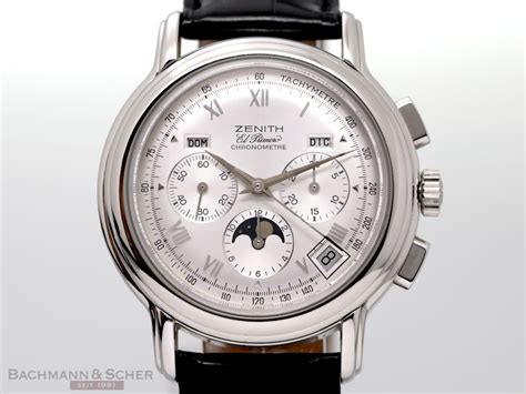 Zenith El Primero Chronomaster Moon Phase Calender Stainless Steel Box