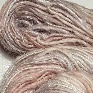 Handspun Nude Art Yarn Merino G Luxury Knitting Pink Pastel Neutral Silver