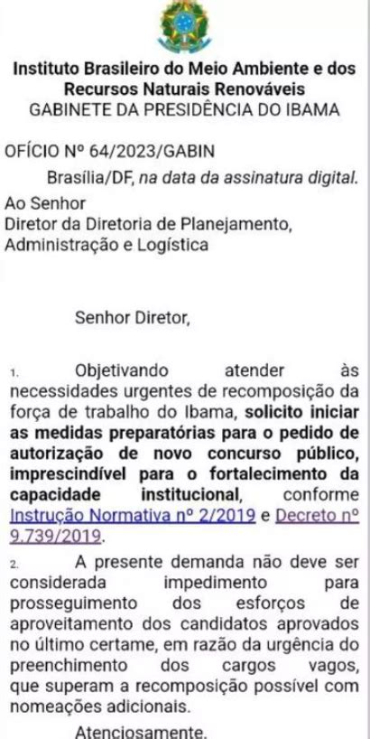 IBAMA autorização solicitada para novo concurso