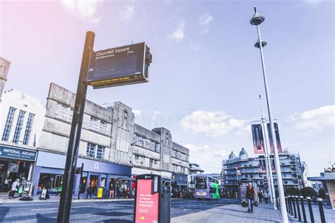 Brighton Inglaterra 1 De Octubre De 2018 Parada De Autob S Con La