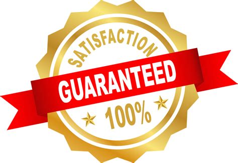 Satisfaction Guaranteed Label Icon Symbol Golden Red White Design