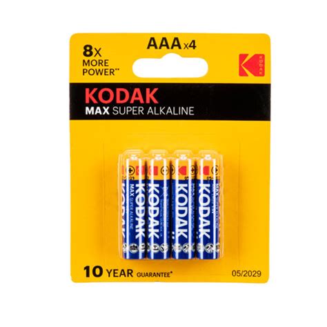 PILES ALCALINES AAA KODAK 4 PACK Servelect