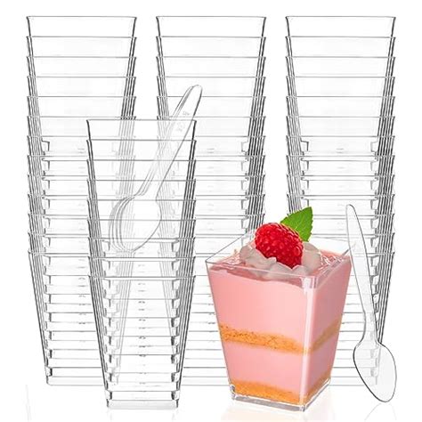 Snapklik Zezzxu Pack Oz Square Dessert Cups