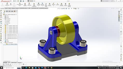 Solidworks Tutorial 15 Design Belt Roller Support Assembly Youtube