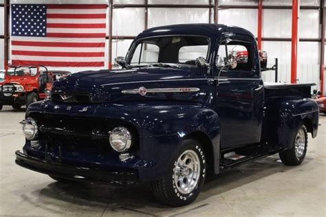 1952 Ford F1 54145 Miles Blue Pickup Truck 239ci V8 3 Speed Manual For Sale Photos Technical