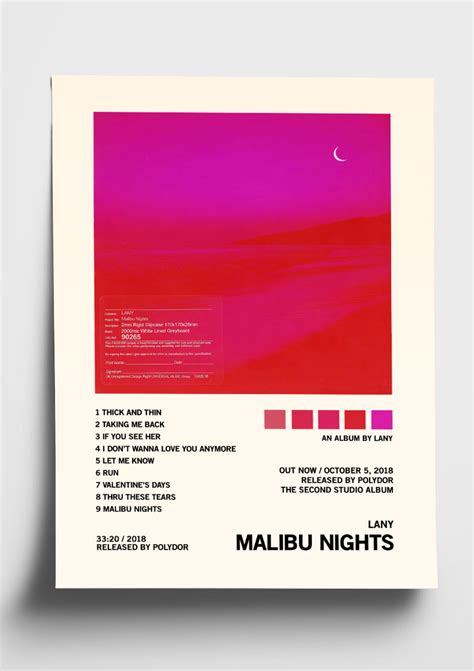 LANY 'Malibu Nights' Album Art Tracklist Poster – The Indie Planet