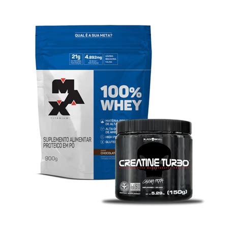 Kit X Whey Concentrado G Max Titanium Refil X Creatine Turbo