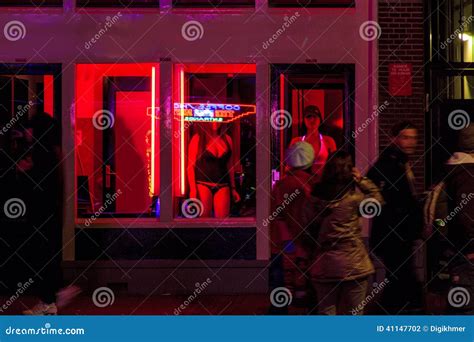 Red Light District Windows At Amsterdam Editorial Photography Image