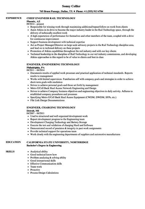 Engineer Technology Resume Samples | Velvet Jobs