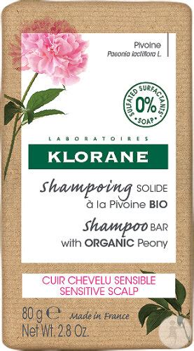 Klorane Shampoing Solide À La Pivoine Cuir Chevelu Sensible Bio 80g