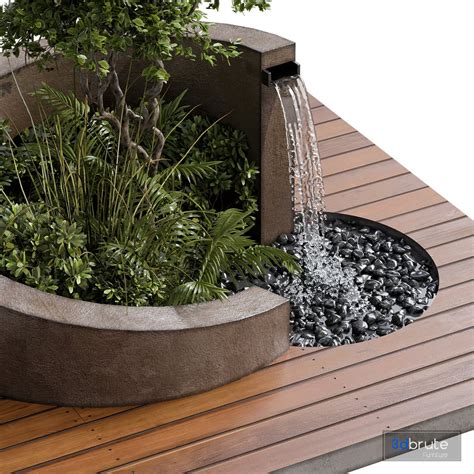 Landscape Furniture With Fountain Architect Element 08 3d Model Buy