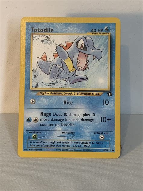 Pokémon TCG Totodile Neo Genesis 80 111 Regular Unlimited Common NM