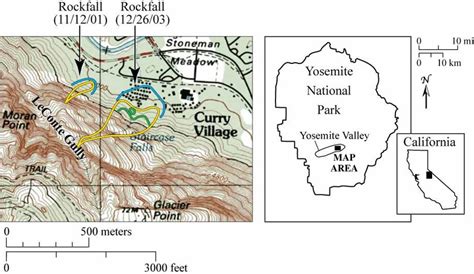 Topographic map of Glacier Point-Curry Village in Yosemite Valley,... | Download Scientific Diagram