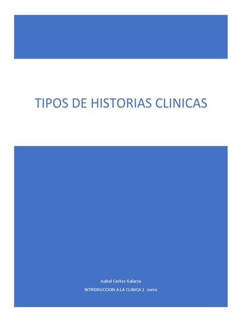 Tipos De Historias Clinicas Pdf Examen Físico Historial Médico