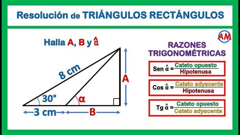 Resolución de triángulos rectángulos Razones trigonométricas YouTube