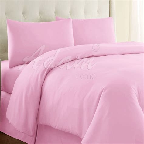 Plain Dyed Duvet Cover Set Pink Duvet Cover Sets Soft Pink Color Duvet Covers