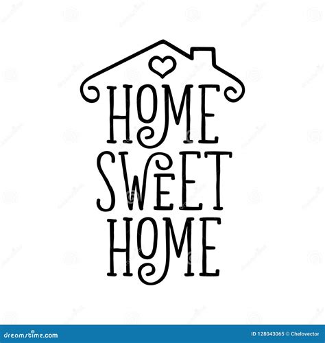 Home Sweet Home Typography Poster Vector Vintage Illustration Stock