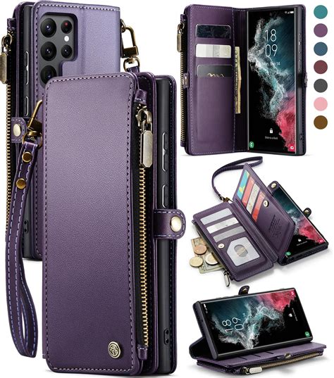 S22 Ultra Case Card Holder Wallet For Galaxy S22 Ultra Case Ring Holder Stand Rfid