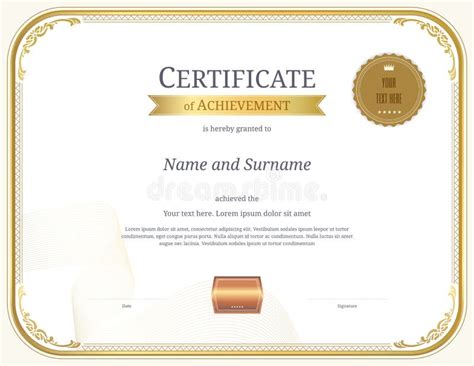 Luxury Certificate Template With Elegant Border Frame Diploma Design