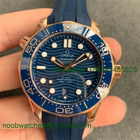 Replica OMEGA 2018 Seamaster Diver 300M Rose Gold Blue Ceramic VSF 1 1